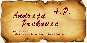 Andrija Preković vizit kartica